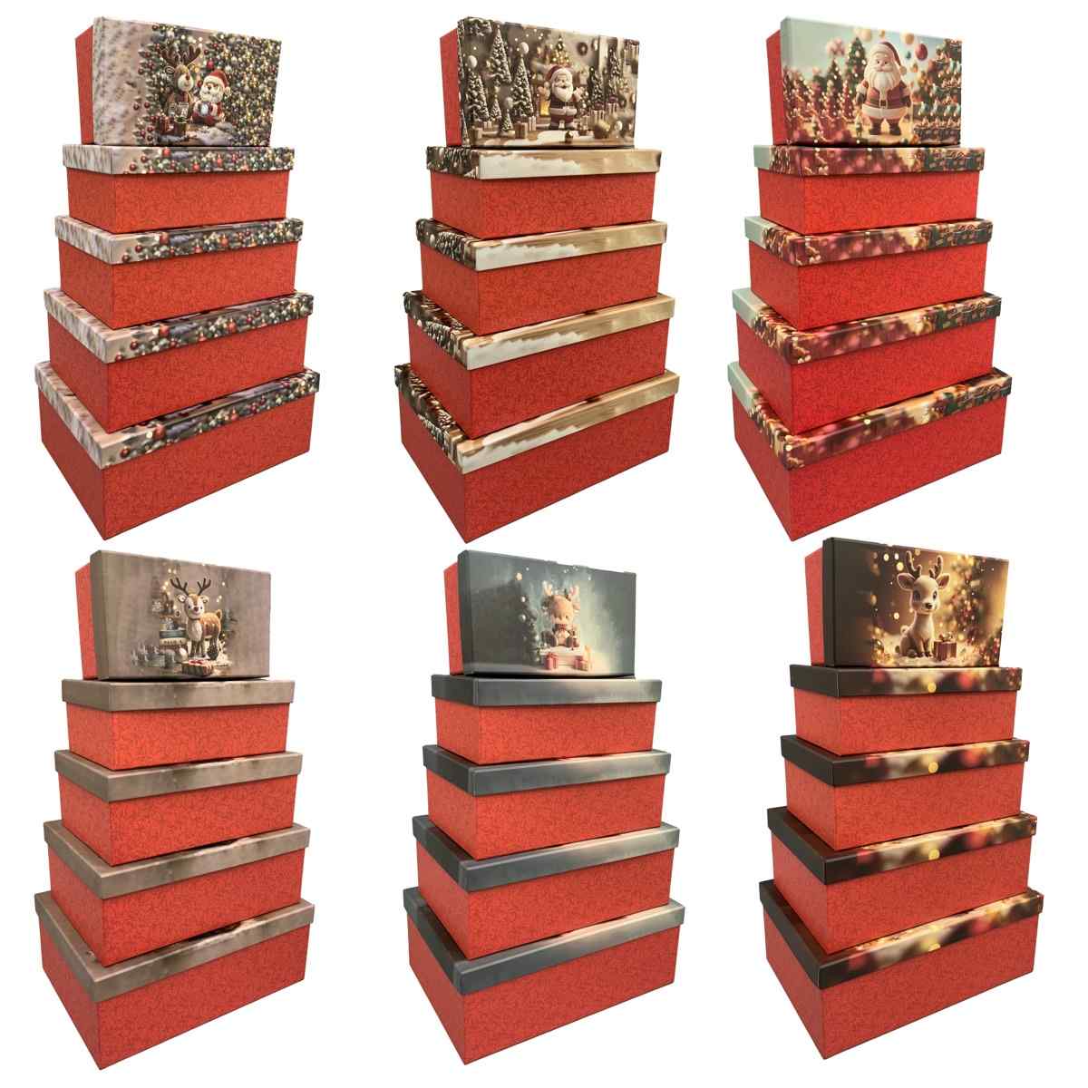 KASAVIVA NATALE GIFTY SET 5 SCATOLE REGALO BRICK ASSORTITE