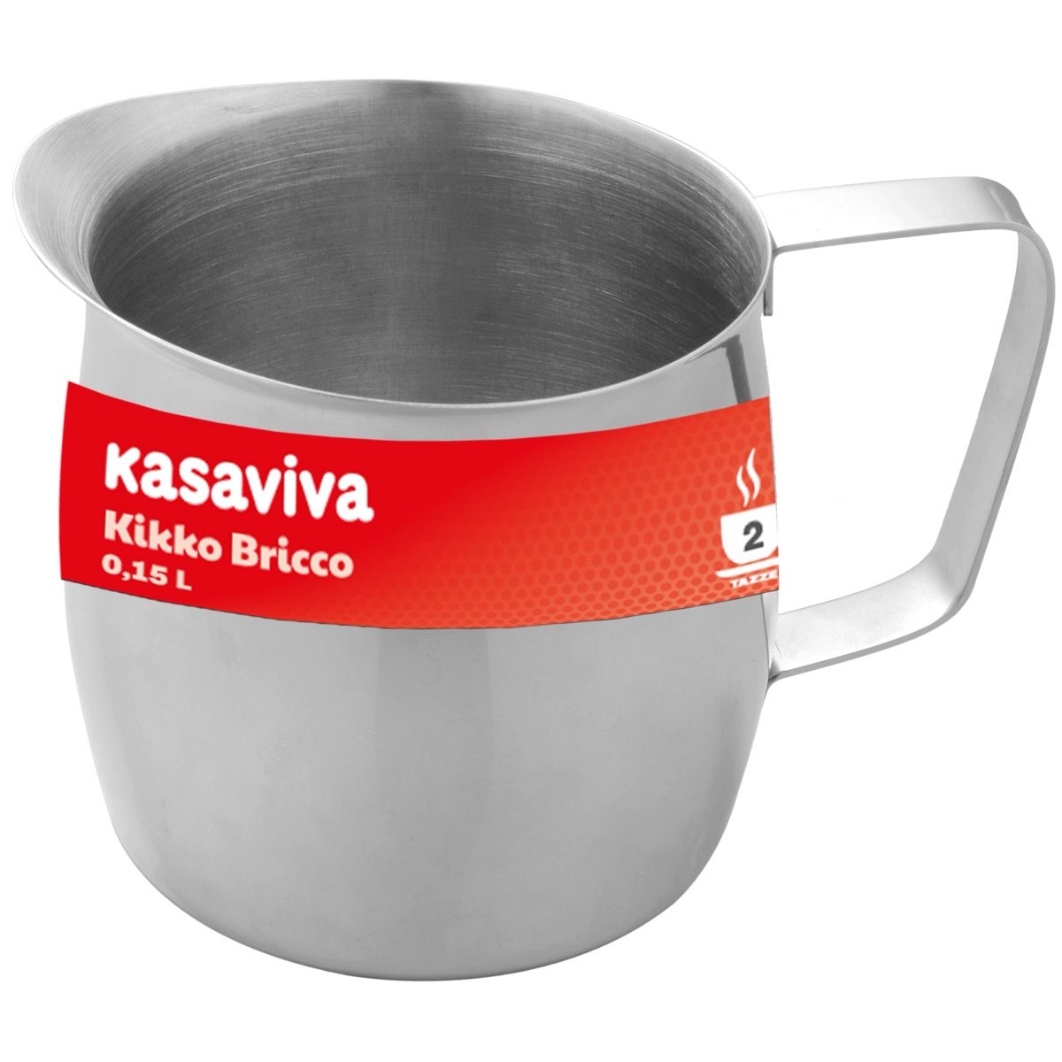 KASAVIVA KICCO BRICCO LATTIERA ACCIAIO INOX 0,15L 2 TAZZE