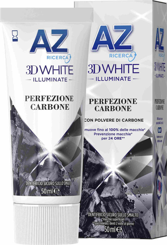 AZ DENTIFRICIO 50ML 3D WHITE ILLUMINATE PERFEZIONE CARBONE CON POLVERE DI CARBONE