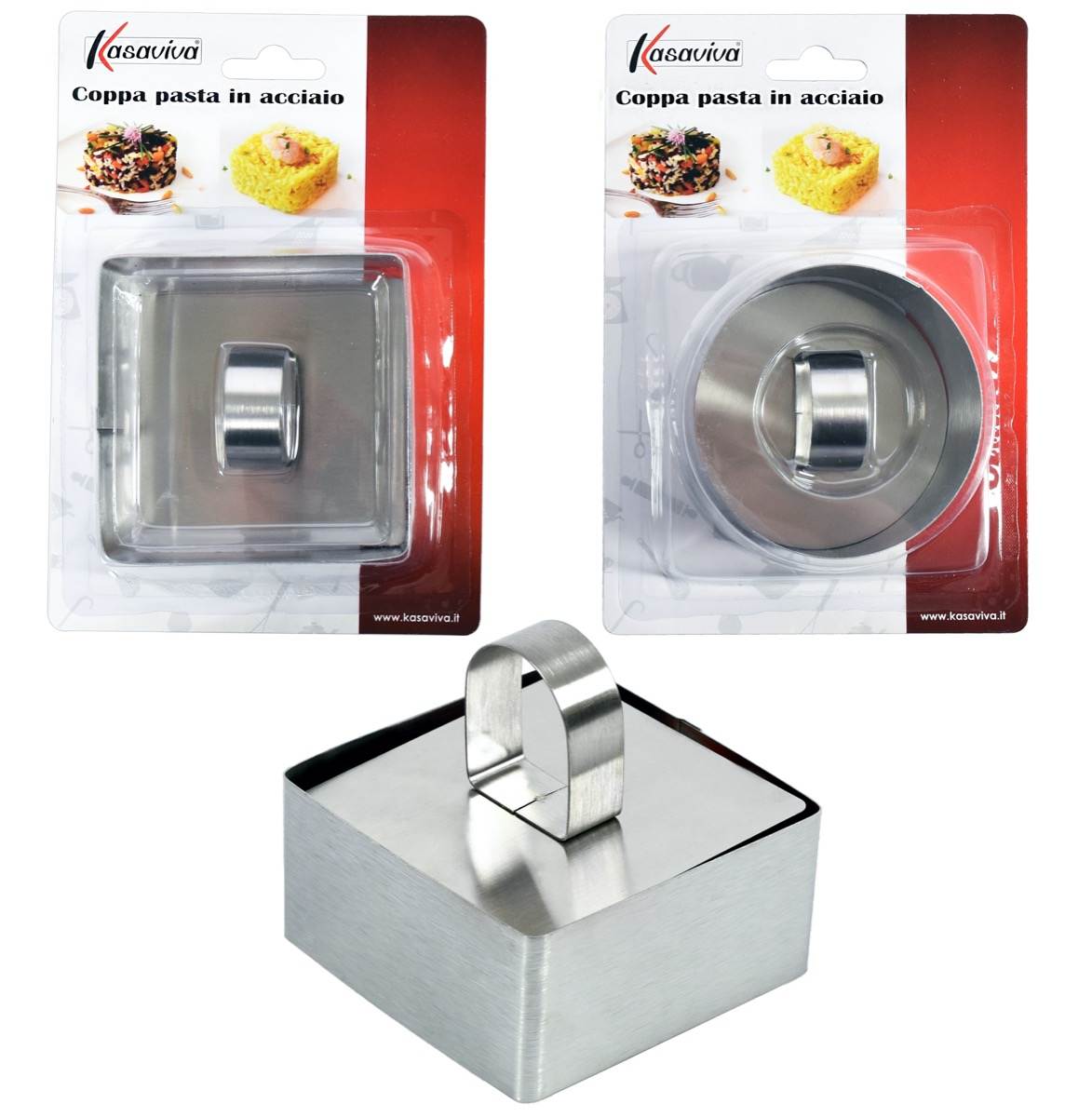 KASAVIVA COPPAPASTA IN ACCIAIO ASSORTITI