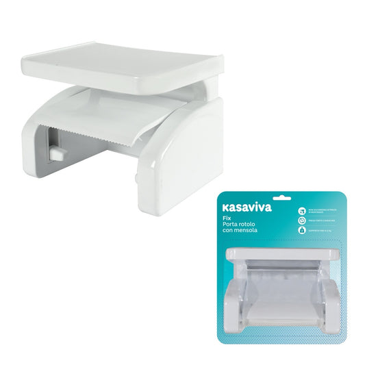 KASAVIVA FIX PORTAROTOLO CON MENSOLA BIANCO 3533