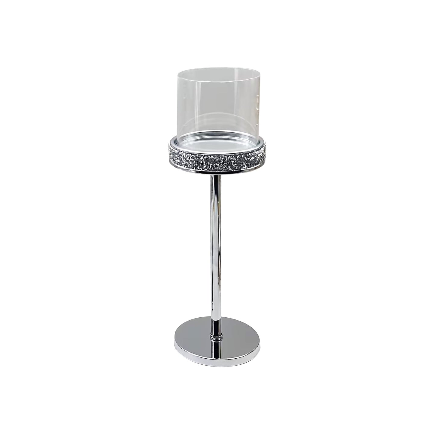 KASAVIVA NATALE CELESTIAL PORTACANDELE CON BICCHIERE SILVER CM.11X33H