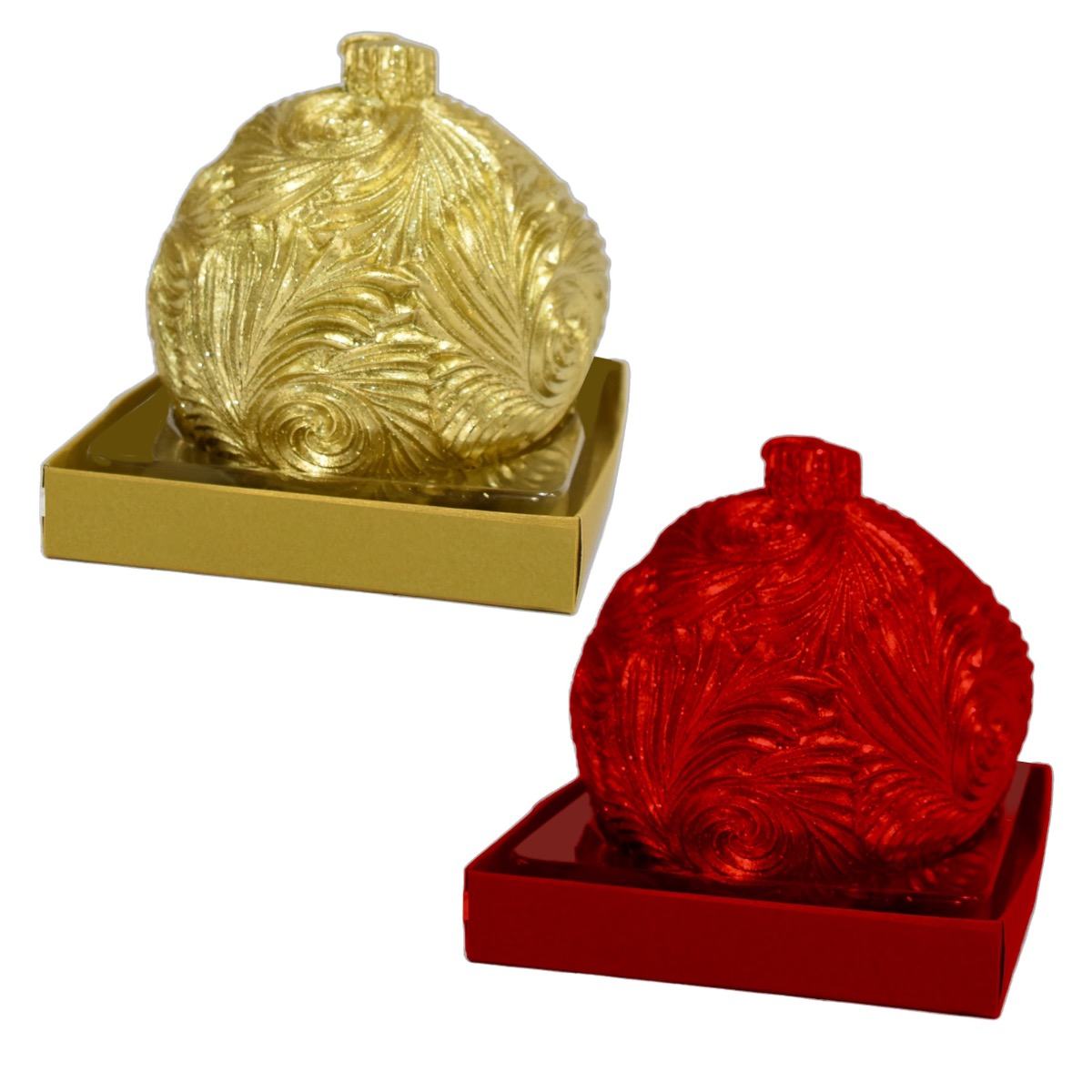 KASAVIVA NATALE CANDELA SFERA VORTEX CM.10 ORO/ROSSO 1PZ
