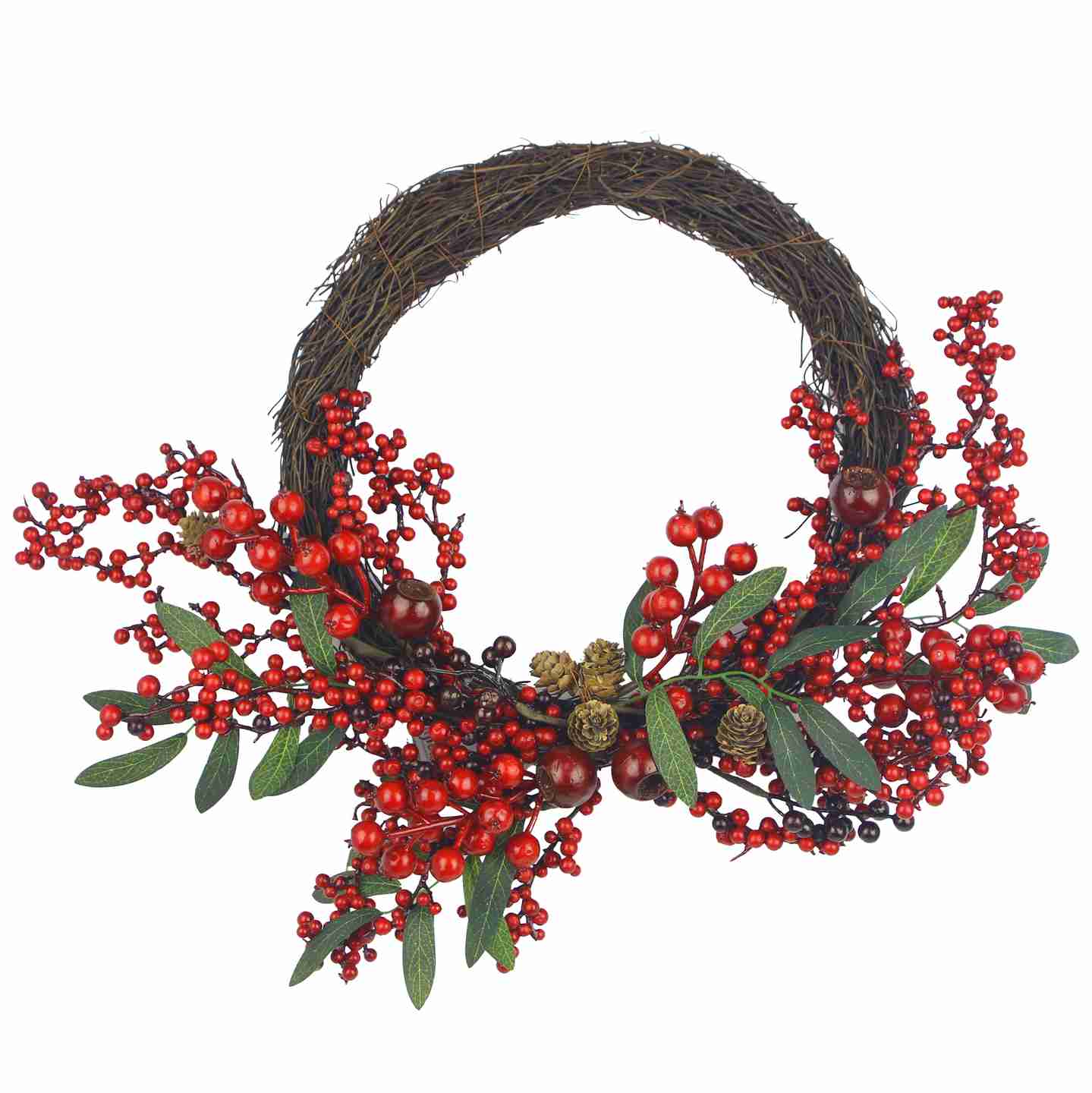 KASAVIVA NATALE CRIMSON DIETROPORTA CON BACCHE CM.45X35