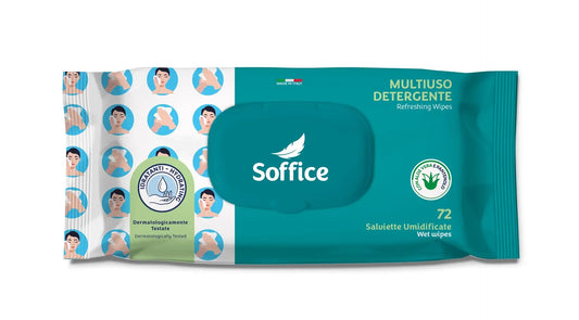 SOFFICE FAMILY MULTIUSO DETERGENTE SALVIETTE POP-UP 72PZ ALOE E PANTENOLO