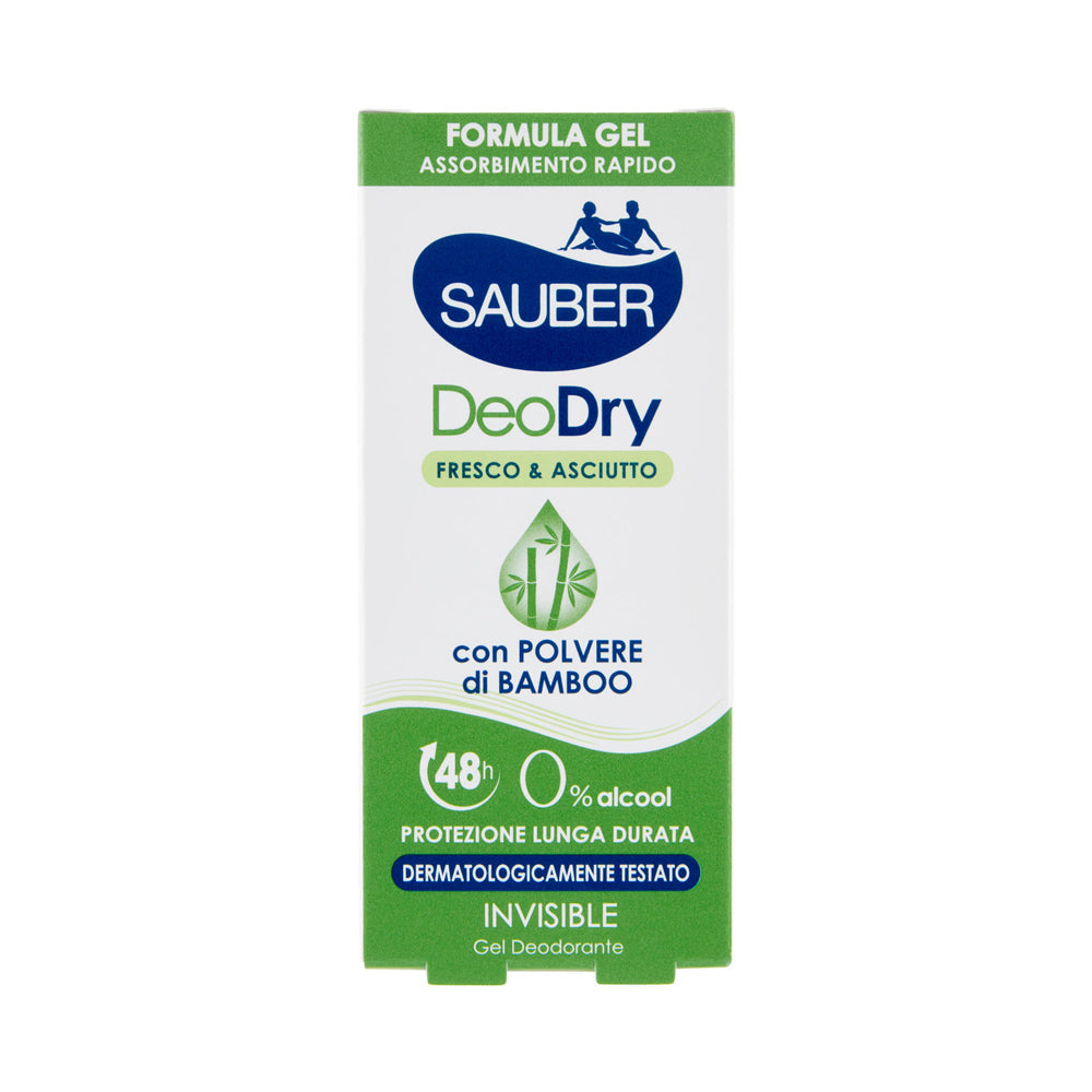 SAUBER DEO CREMA 30ML GEL DEODRY FRESCO&ASCIUTTO POLVERE DI BAMBOO INVISIBLE