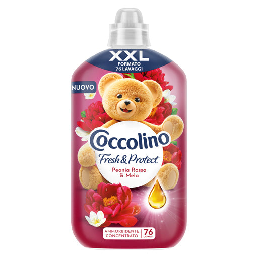 COCCOLINO AMMORBIDENTE CONCENTRATO XXL 1,85L 80LAV. FRESH & PROTECT PEONIA ROSSA & MELA