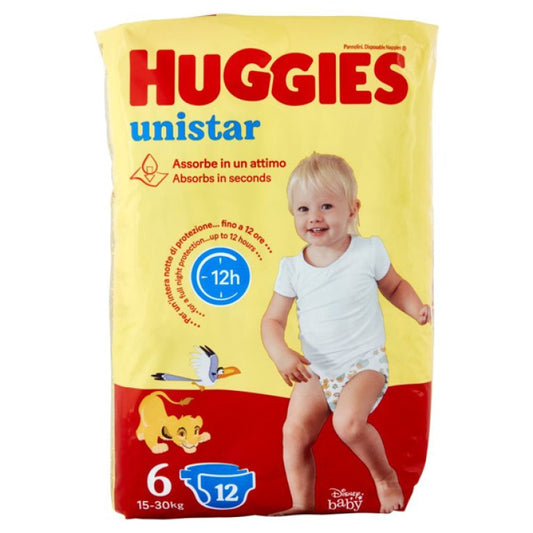 HUGGIES UNISTAR DISNEY BABY EXTRALARGE 6 15-30KG X12