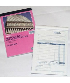 DATA UFFICIO BLOCCO FATTURE PER PROFESSIONISTI 50 FG DUPLICE COPIA