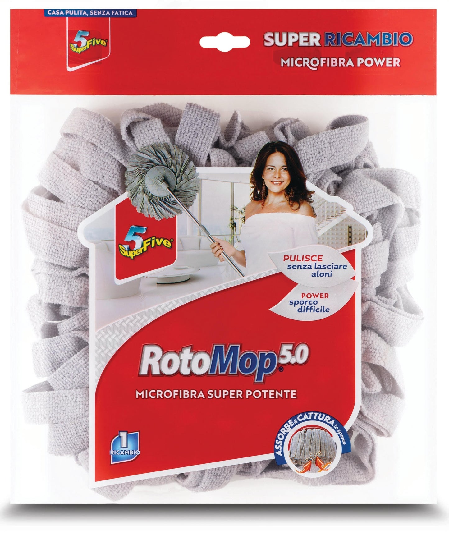 SUPERFIVE ROTOMOP 5.0 SUPER RICAMBIO MICROFIBRA POWER