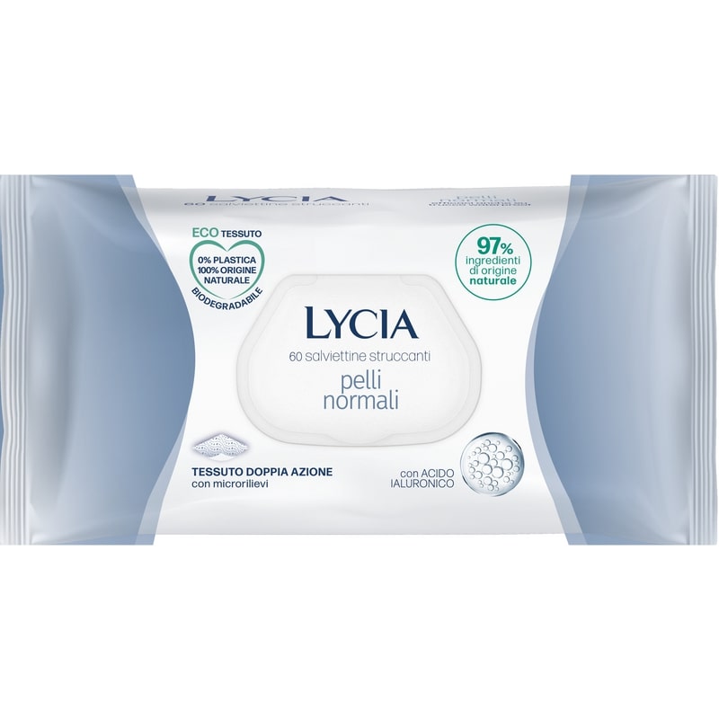 LYCIA SALVIETTINE STRUCCANTI 60PZ PELLI NORMALI CON ACIDO IALURONICO