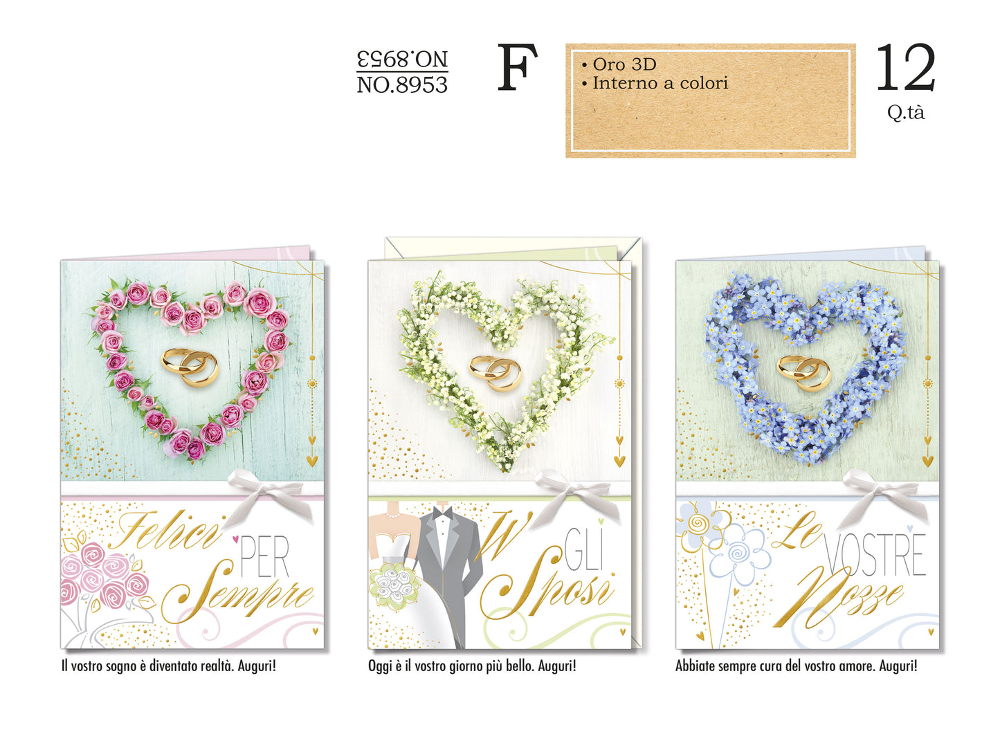 CROMO NB BIGLIETTO NOZZE FIORI FOTOGRAFICO NO.8953