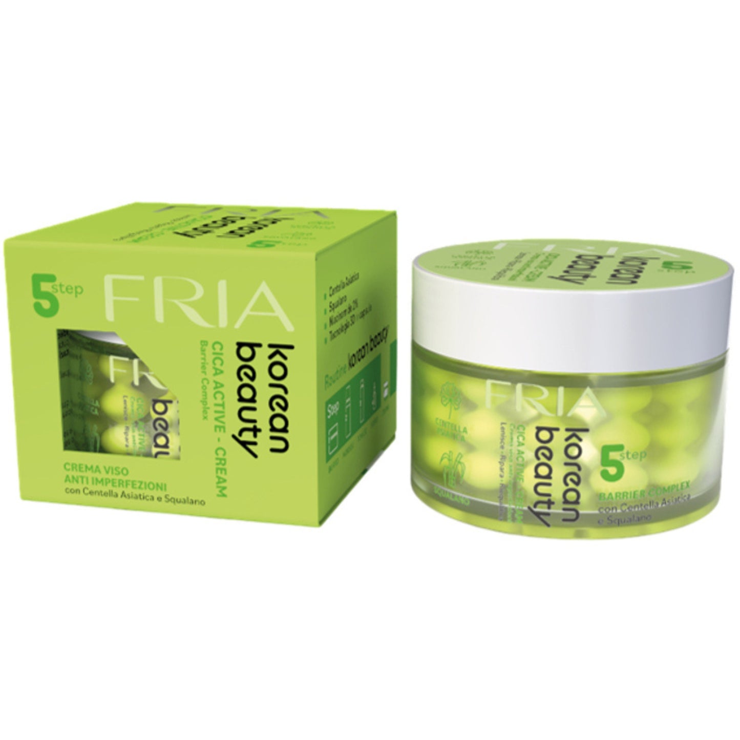 FRIA KOREAN BEAUTY STEP 5 CICA ACTIVE CREMA VISO ANTI IMPERFEZIONI 50ML CENTELLA ASIATICA E SQUALANO