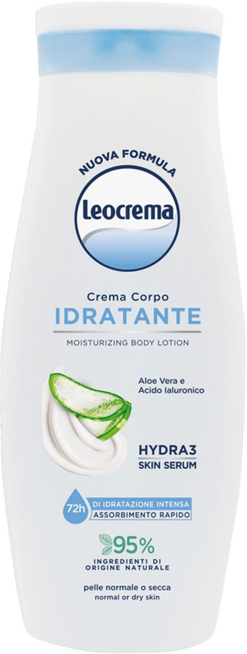 LEOCREMA CREMA CORPO FLUIDA 400ML IDRATANTE ALOE VERA E ACIDO IALURONICO