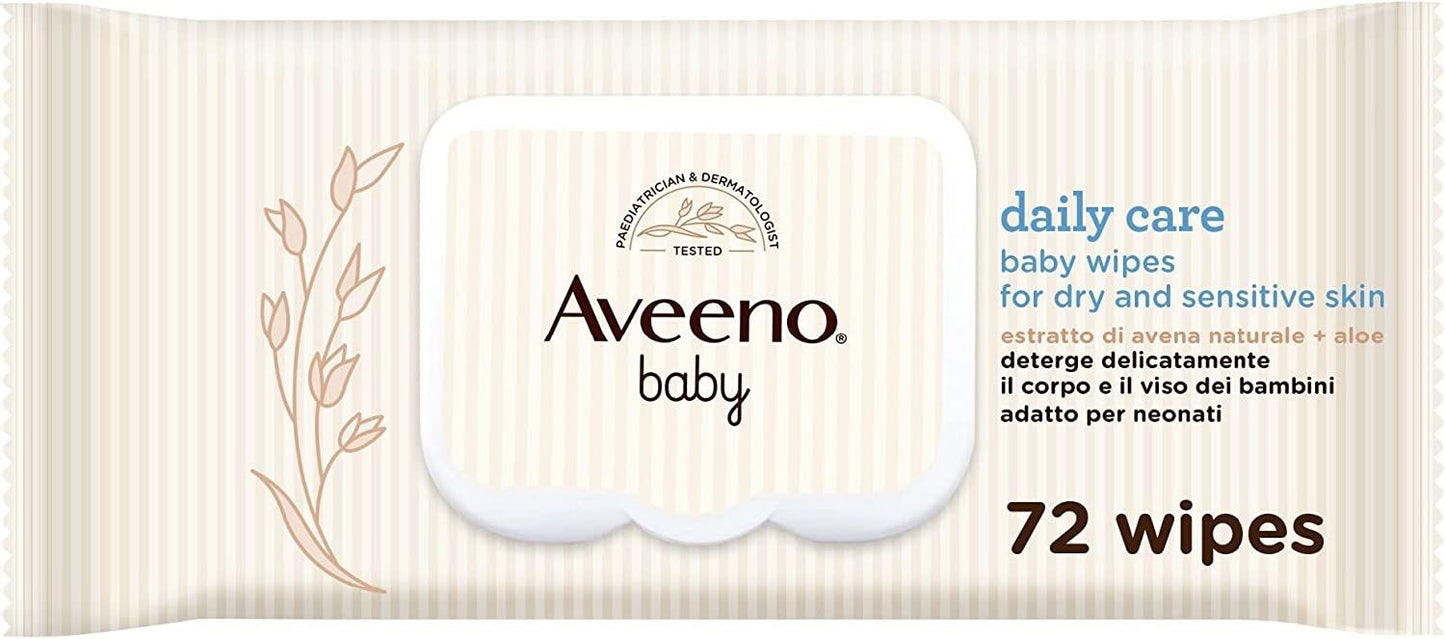 AVEENO BABY DAILY CARE SALVIETTINE X72 ESTRATTO DI AVENA NATURALE + ALOE
