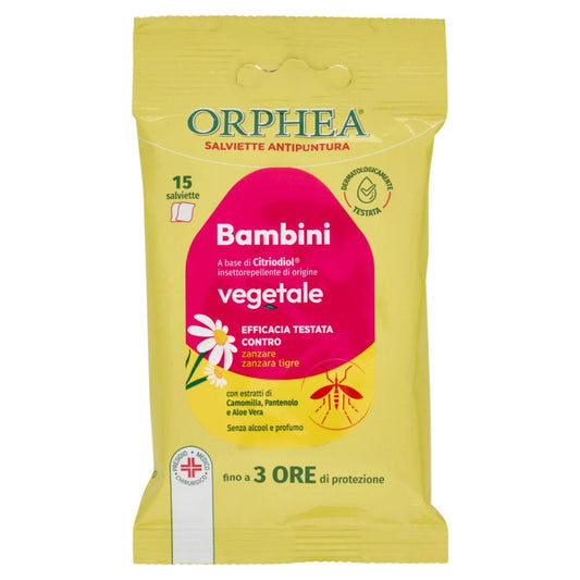 ORPHEA SALVIETTE ANTIPUNTURA BAMBINI VEGETALE 15PZ