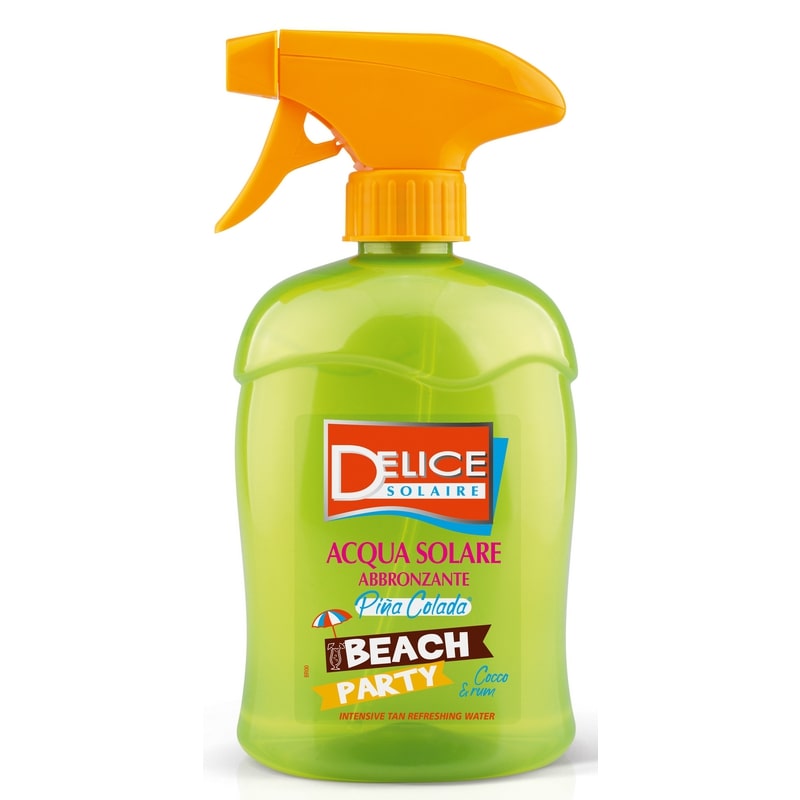 DELICE SOLAIRE ACQUA SOLARE ABBRONZANTE 500ML BEACH PARTY PINA COLADA COCCO E RUM