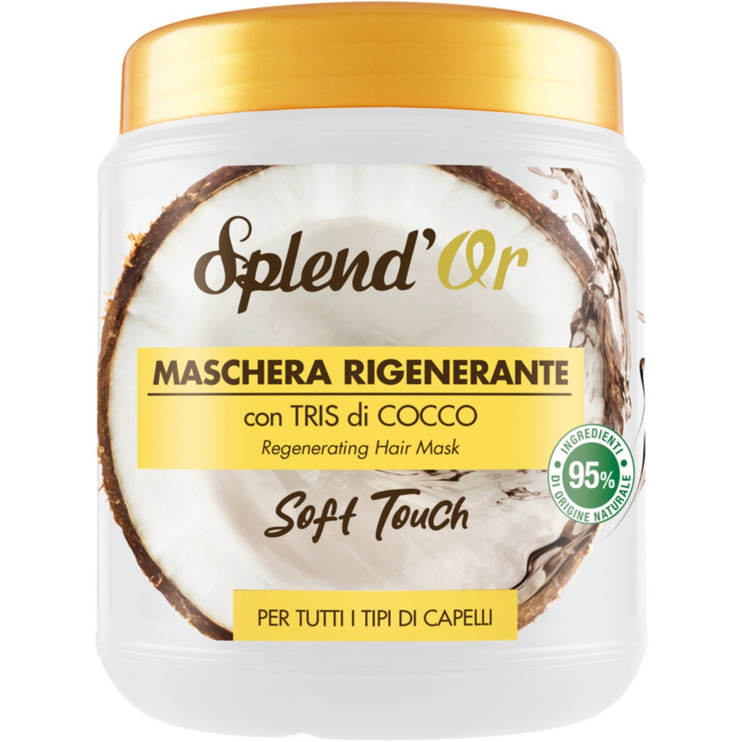 SPLEND'OR MASCHERA CAPELLI 1000ML RIGENERANTE TRIS DI COCCO SOFT TOUCH TUTTI I TIPI DI CAPELLI