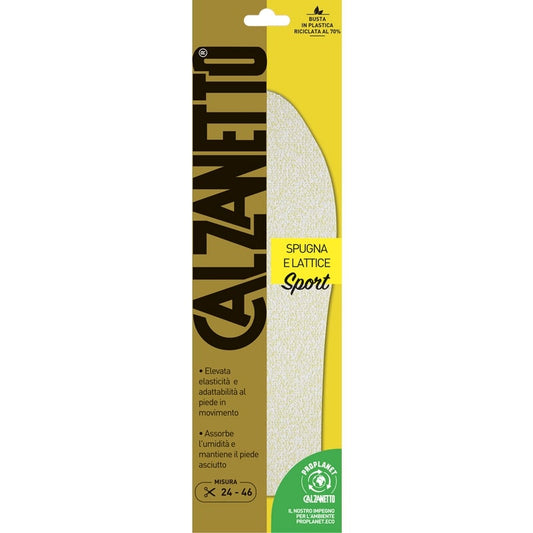 EBANO CALZANETTO SOLETTA SPORT SPUGNA E LATTICE MISURA 24-46