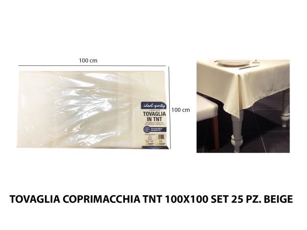 IDEAL-PARTY 25 TOVAGLIE TNT 100X100 BEIGE