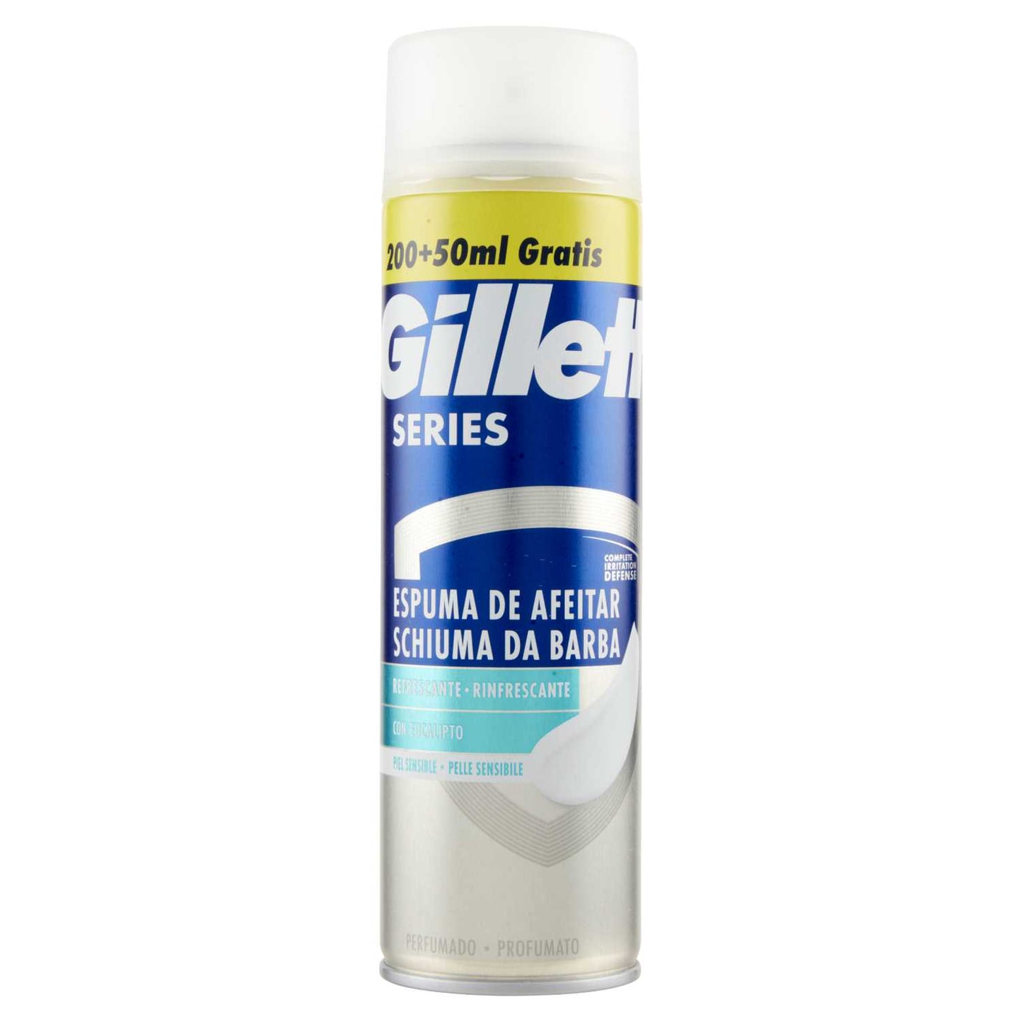 GILLETTE SERIES SCHIUMA DA BARBA 200+50ML RINFRESCANTE CON EUCALIPTO PELLE SENSIBILE