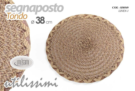 GICOS SEGNAPOSTO TONDO 38CM INTRECCIATO LINEN-1