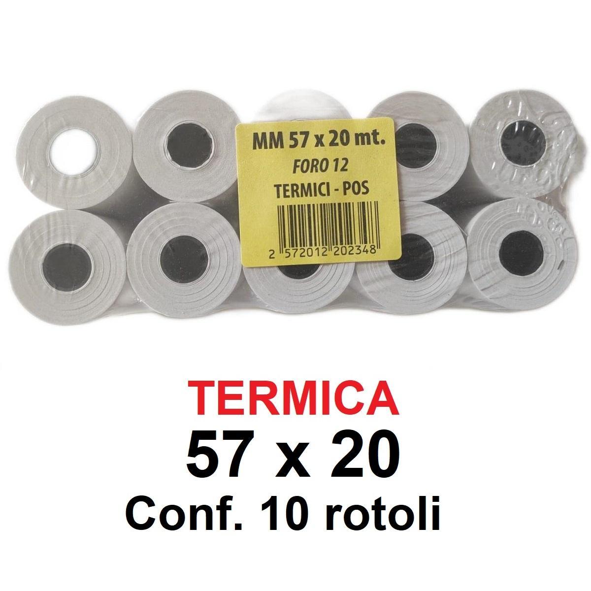 ROTOLI TERMICI POS 57X20 F.12 10PZ