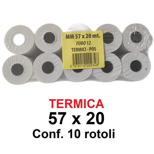 ROTOLI TERMICI POS 57X20 F.12 10PZ