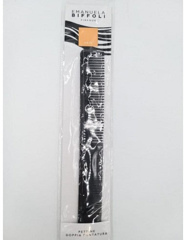 BIFFOLI PETTINE PICCOLO DOPPIA DENTATURA NERO