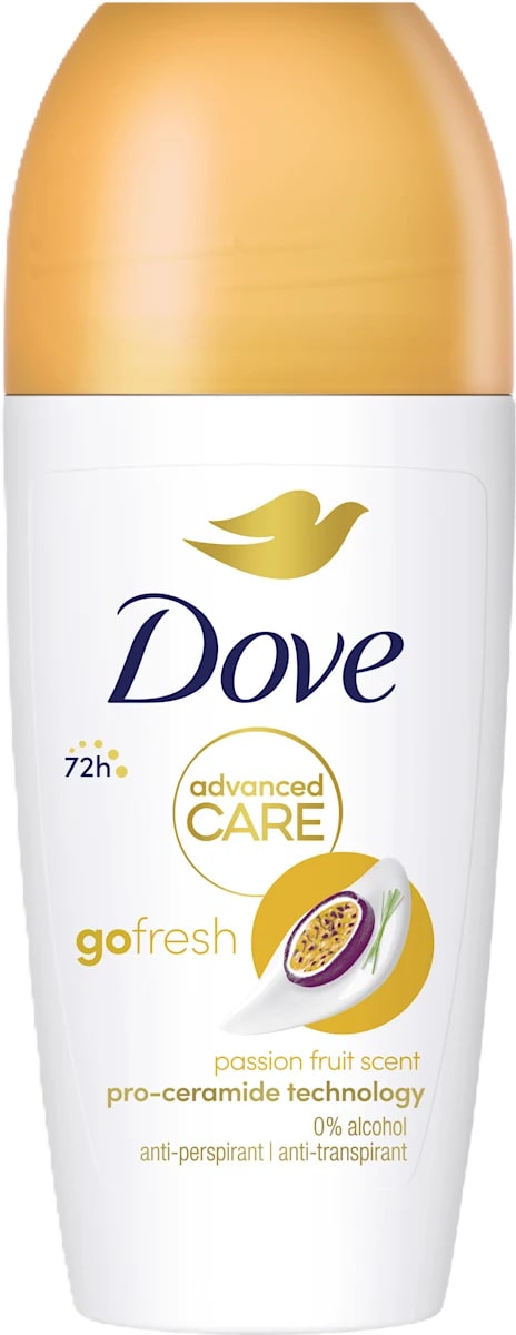 DOVE DEO ROLL-ON 50ML ADVANCED CARE GO FRESH PASSION FRUIT SCENT 72H