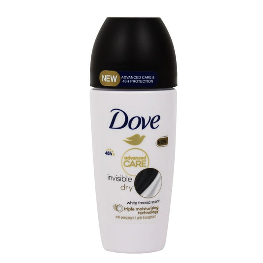DOVE DEO ROLL-ON 50ML ADVANCED CARE INVISIBLE DRY WHITE FREESIA SCENT 48H