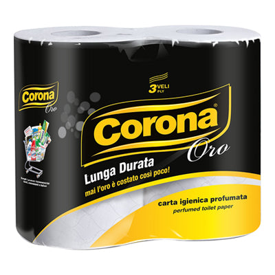 CORONA ORO CARTA IGIENICA PROFUMATA 3 VELI 4 ROTOLI