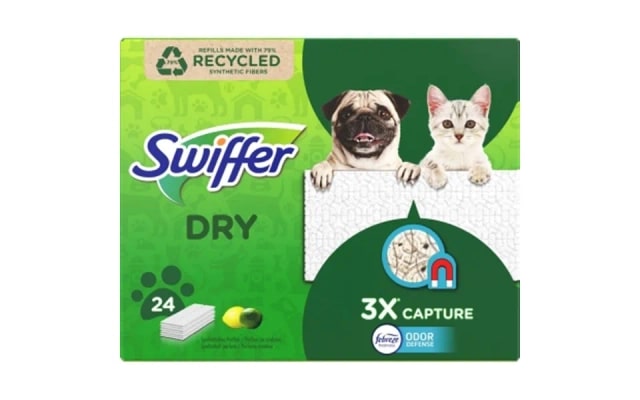 SWIFFER PANNI CATTURA POLVERE 3X CAPTURE DRY X24 PET FEBREEZE