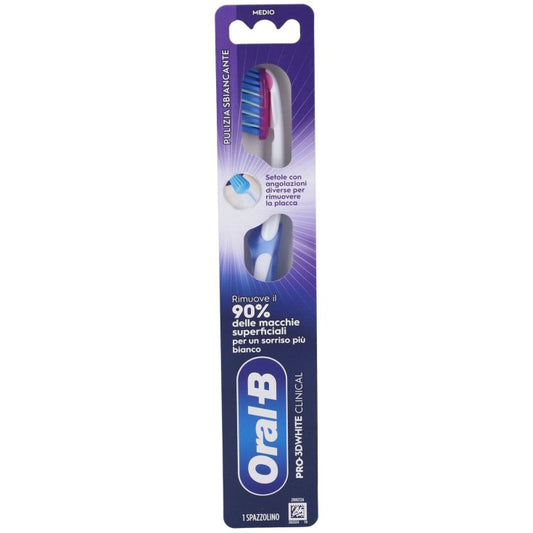 ORAL-B SPAZZOLINO PRO 3D WHITE CLINICAL PULIZIA SBIANCANTE MEDIO