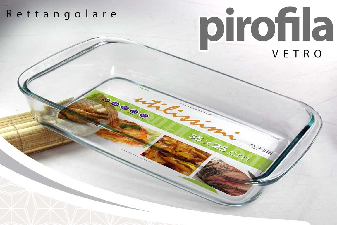 GICOS PIROFILA IN VETRO RETTANGOLARE 1,6L CM.30X18X5