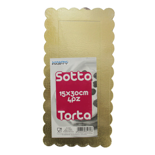 MV TECH L.DOLCI SOTTOTORTA RETTANGOLARE ORO CM.15X30 4PZ