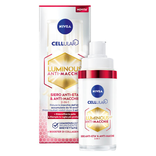 NIVEA CELLULAR LUMINOUS 630 ANTI-MACCHIE SIERO ANTI-ETA' & ANTI-MACCHIE 2-IN-1 30ML +BOOSTER DI COLLAGENE