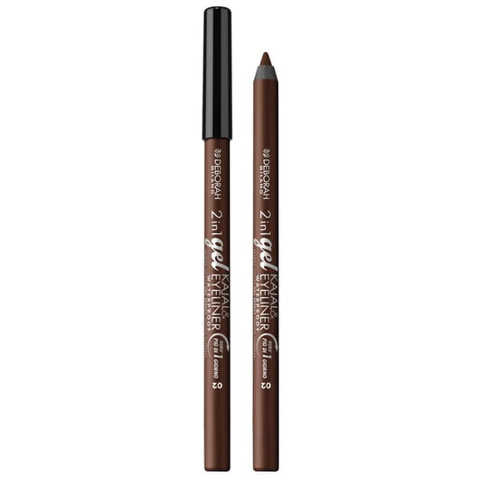 DEBORAH MATITA OCCHI 2IN1 GEL KAJAL&EYELINER WATERPROOF 02 BROWN