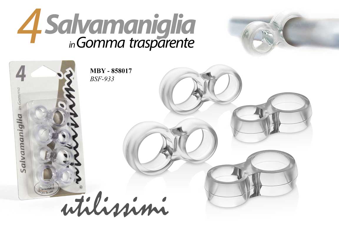 GICOS SALVAMANIGLIA IN GOMMA TRASPARENTE 4PZ
