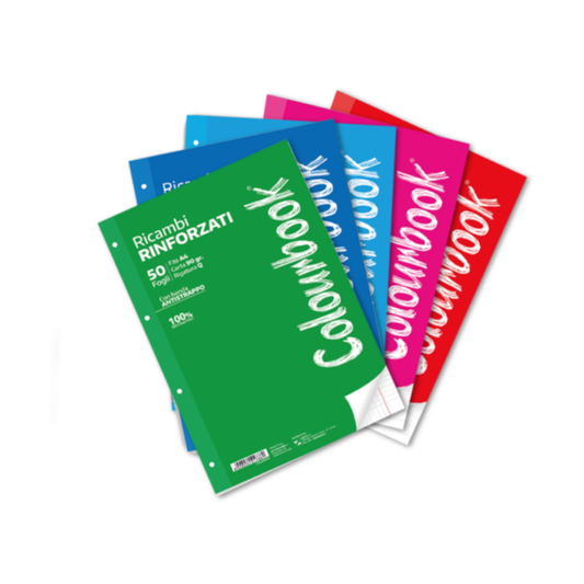 COLOURBOOK RICAMBI RINFORZATI A4 50 FOGLI 90GR 1 RIGO