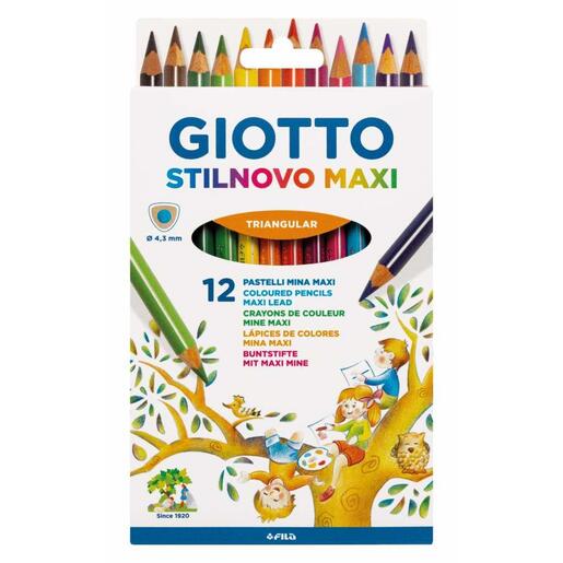 GIOTTO STILNOVO MAXI 12 PASTELLI COLORATI 4,3MM