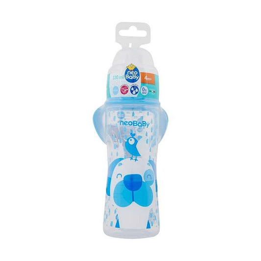 NEOBABY BIBERON PLASTICA COLLO SILICONE 330ML 4M+