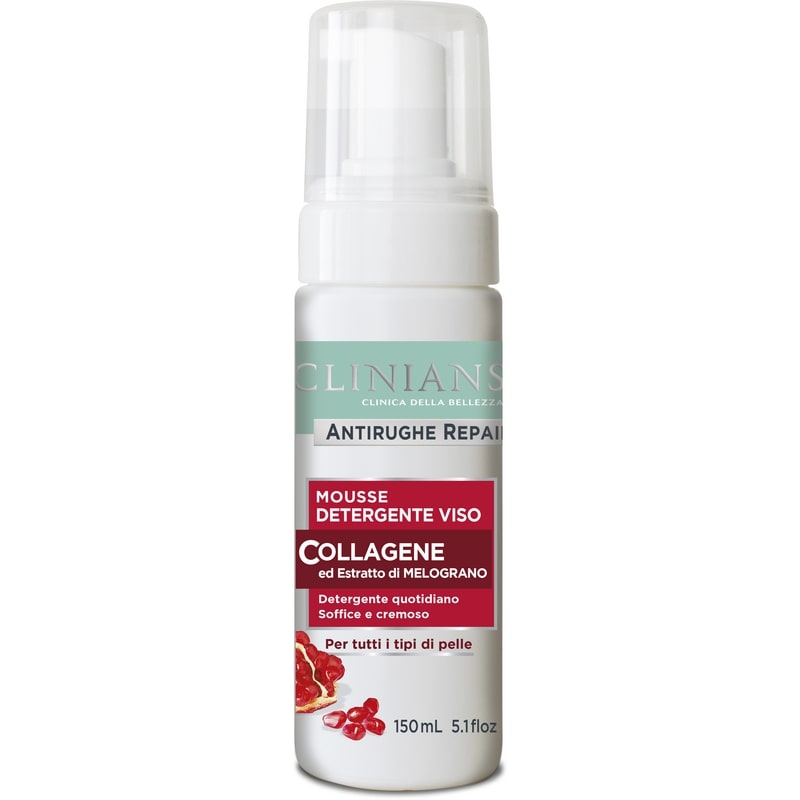 CLINIANS ANTIRUGHE REPAIR MOUSSE DETERGENTE VISO COLLAGENE ED ESTRATTO DI MELOGRANO 150ML