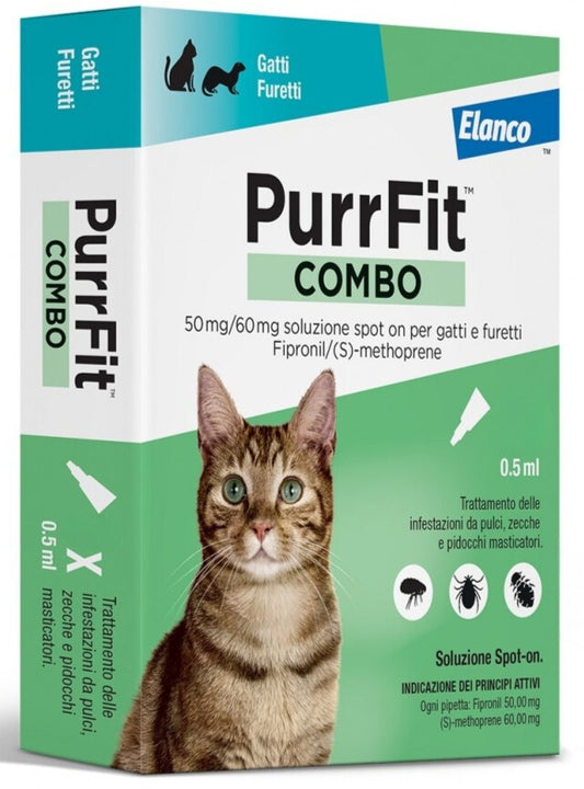 ELANCO PURRFIT COMBO SPOT-ON PER GATTI E FURETTI 50/60MG 3X0,5ML