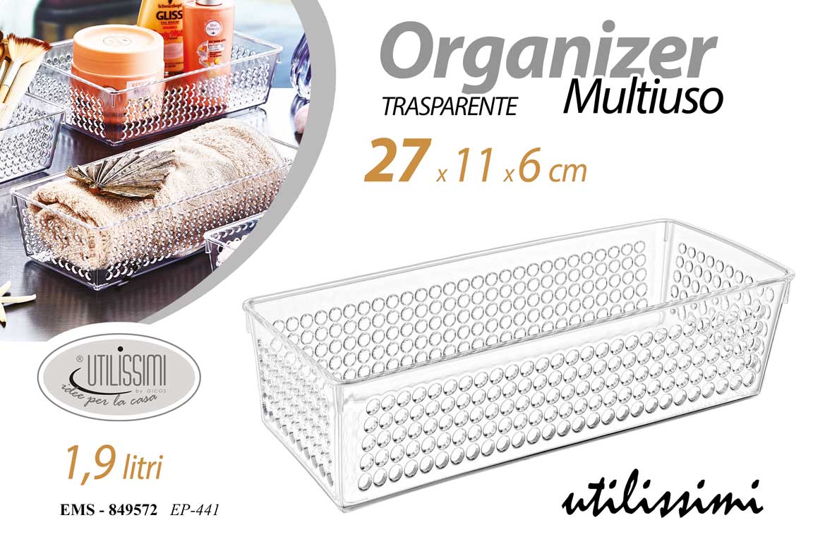 GICOS ORGANIZER MULTIUSO TRASPARENTE 1,9L CM.27X11X6