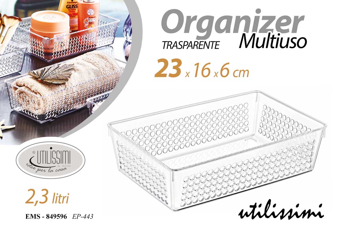 GICOS ORGANIZER MULTIUSO TRASPARENTE 2,3L CM.23X16X6