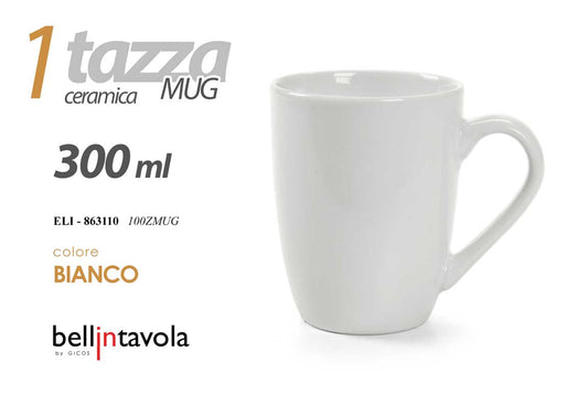 GICOS TAZZA CERAMICA MUG 300ML BIANCO