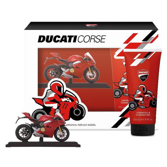 DUCATI CORSE KIDS CONFEZIONE SHAMPOO & SHOWER GEL 200ML + MODELLINO