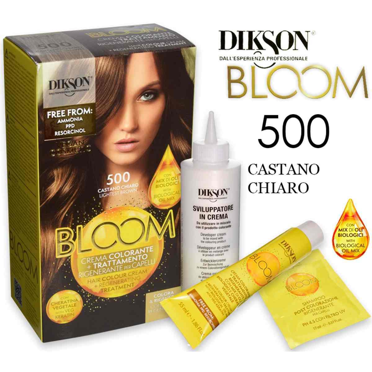 DIKSON BLOOM CREMA COLORANTE SENZA AMMONIACA 500 CASTANO CHIARO