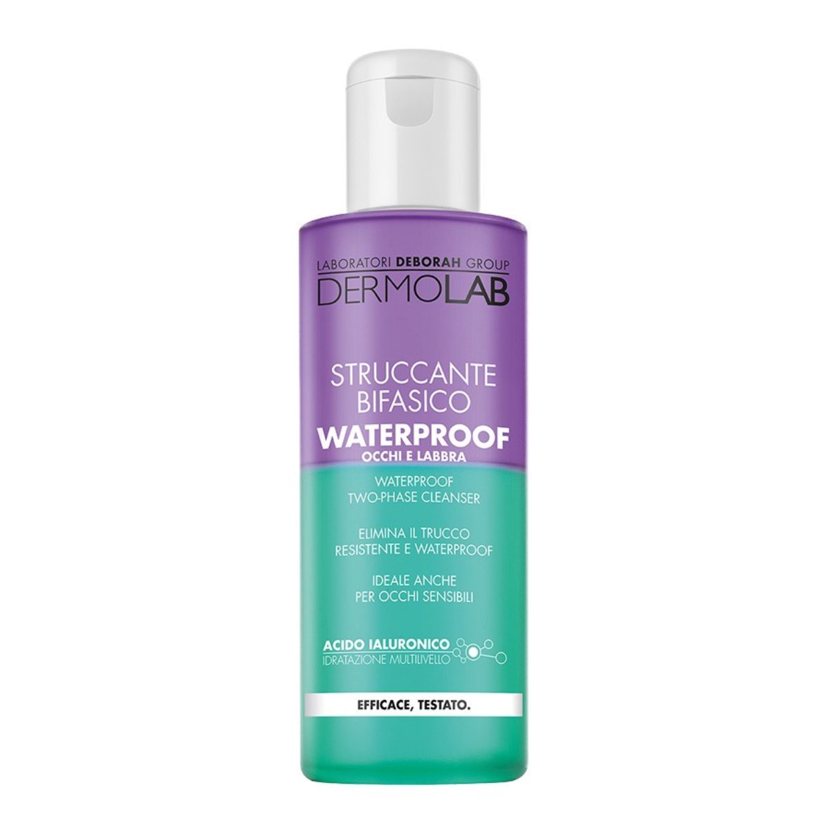 DERMOLAB STRUCCANTE BIFASICO WATERPROOF OCCHI E LABBRA 150ML ACIDO IALURONICO